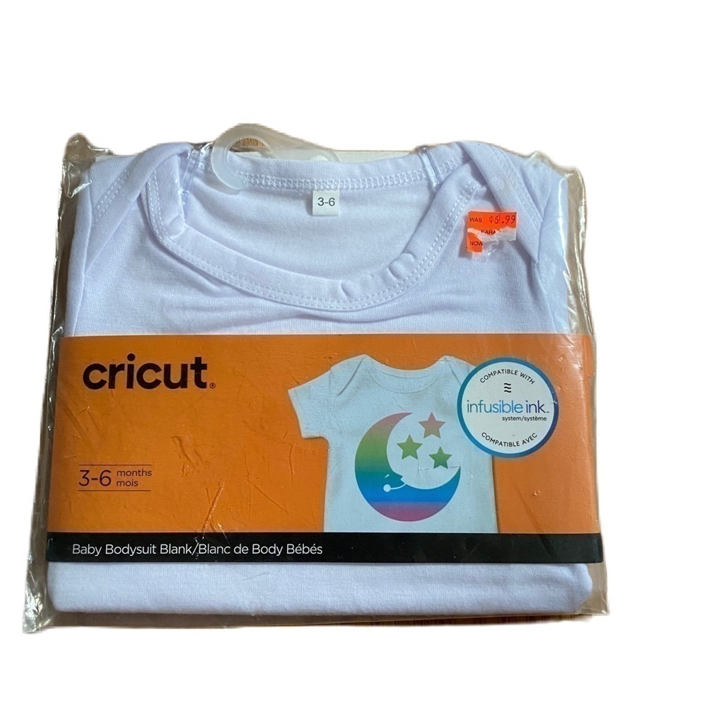 Cricut Baby Bodysuit Blank NEW 3-6 mos Compatible W/ Infusible Ink
